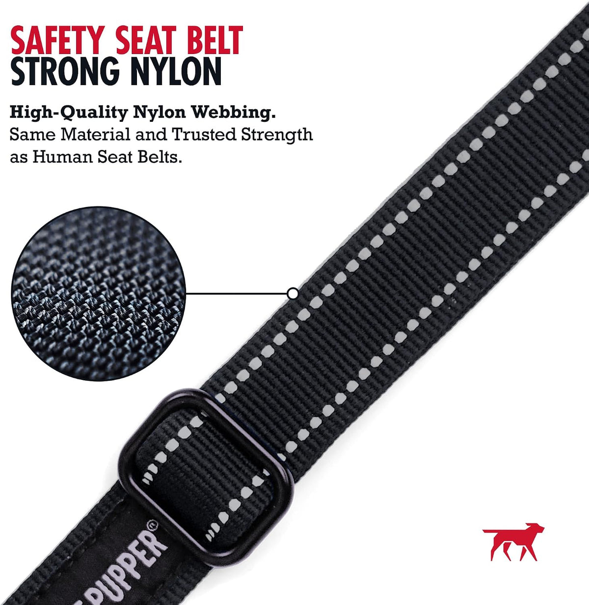 Dog Seat Belt | Adjustable Length Dog Seatbelt Restraint | Tangle-Free Locking Carabiner | Shock-Absorbing Bungee | Reflective Stitching for Visibility | Universal Fit for Cars & Trucks