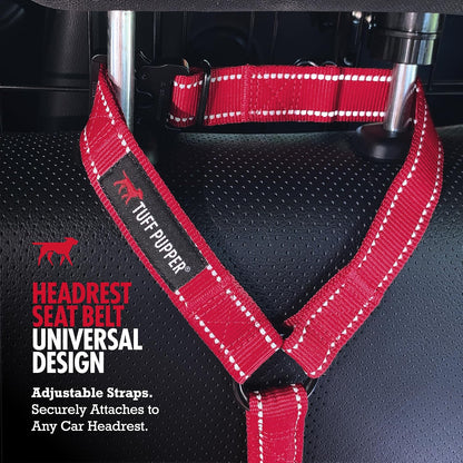Dog Seat Belt | Adjustable Length Dog Seatbelt Restraint | Tangle-Free Locking Carabiner | Shock-Absorbing Bungee | Reflective Stitching for Visibility | Universal Fit for Cars & Trucks