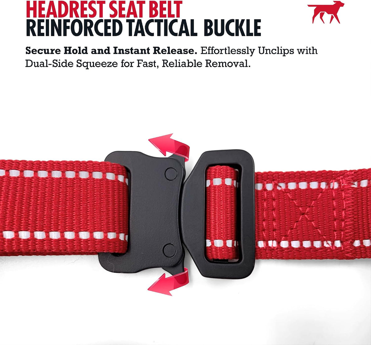 Dog Seat Belt | Adjustable Length Dog Seatbelt Restraint | Tangle-Free Locking Carabiner | Shock-Absorbing Bungee | Reflective Stitching for Visibility | Universal Fit for Cars & Trucks