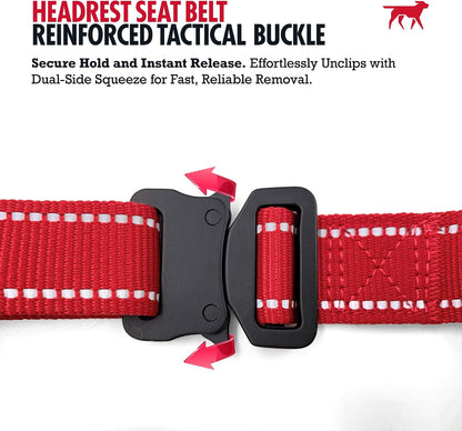 Dog Seat Belt | Adjustable Length Dog Seatbelt Restraint | Tangle-Free Locking Carabiner | Shock-Absorbing Bungee | Reflective Stitching for Visibility | Universal Fit for Cars & Trucks