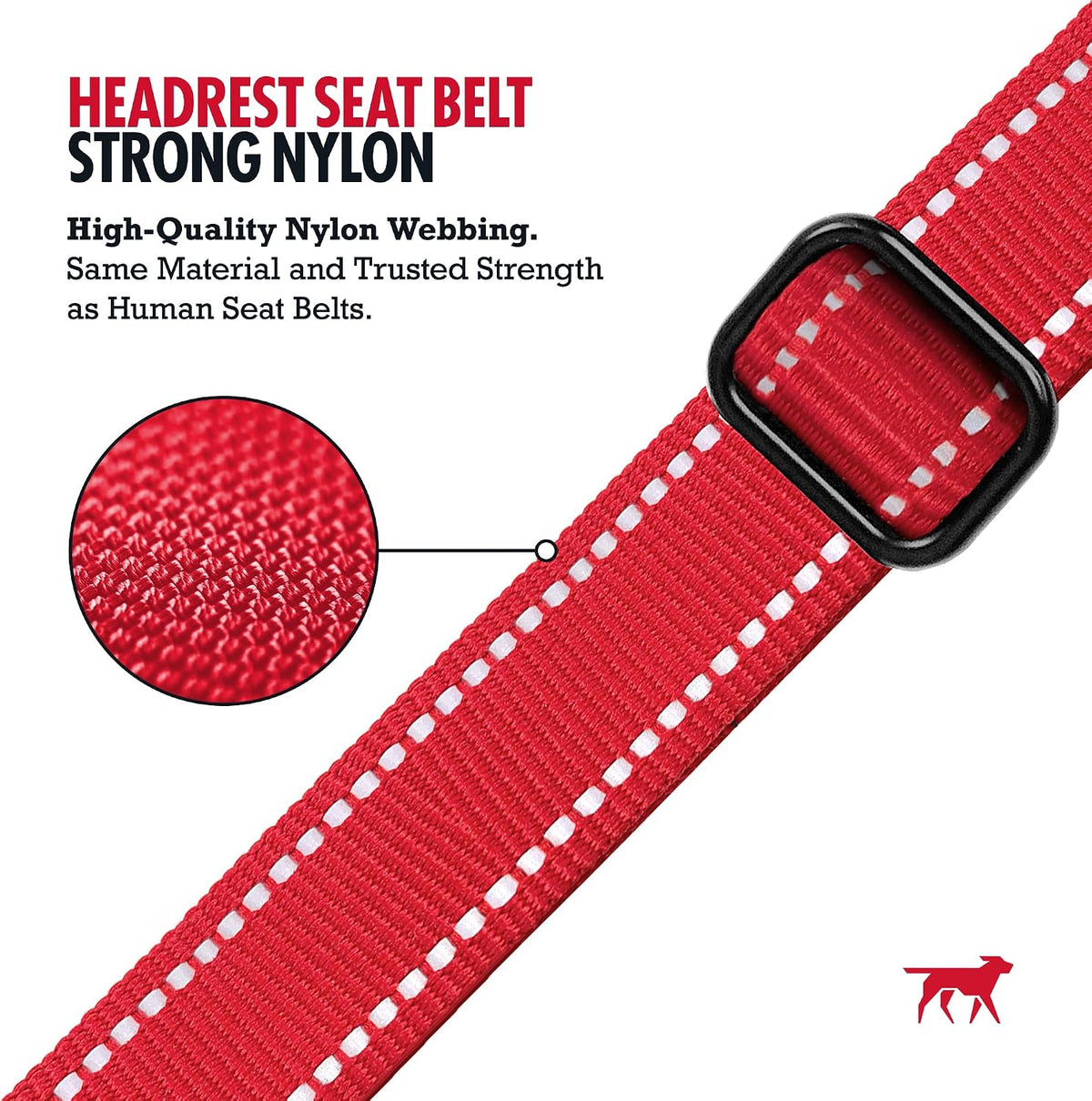 Dog Seat Belt | Adjustable Length Dog Seatbelt Restraint | Tangle-Free Locking Carabiner | Shock-Absorbing Bungee | Reflective Stitching for Visibility | Universal Fit for Cars & Trucks