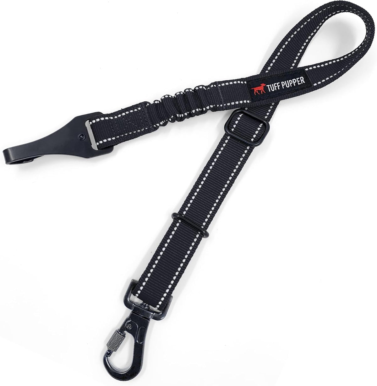 Dog Seat Belt | Adjustable Length Dog Seatbelt Restraint | Tangle-Free Locking Carabiner | Shock-Absorbing Bungee | Reflective Stitching for Visibility | Universal Fit for Cars & Trucks