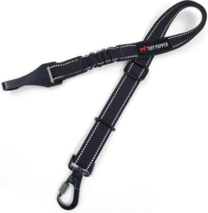 Dog Seat Belt | Adjustable Length Dog Seatbelt Restraint | Tangle-Free Locking Carabiner | Shock-Absorbing Bungee | Reflective Stitching for Visibility | Universal Fit for Cars & Trucks