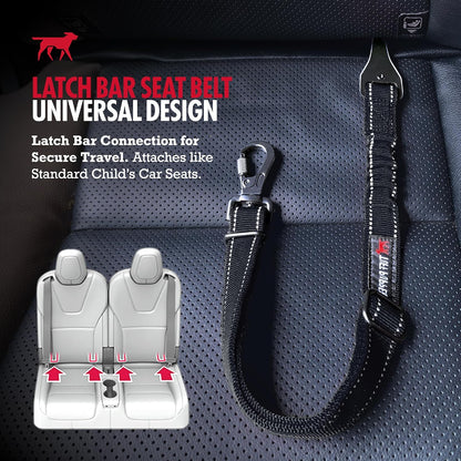 Dog Seat Belt | Adjustable Length Dog Seatbelt Restraint | Tangle-Free Locking Carabiner | Shock-Absorbing Bungee | Reflective Stitching for Visibility | Universal Fit for Cars & Trucks