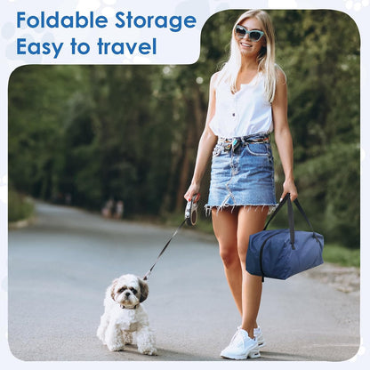 24 Inch Collapsible Soft Dog Crate for Small Dogs, Travel Dog Crate Bule