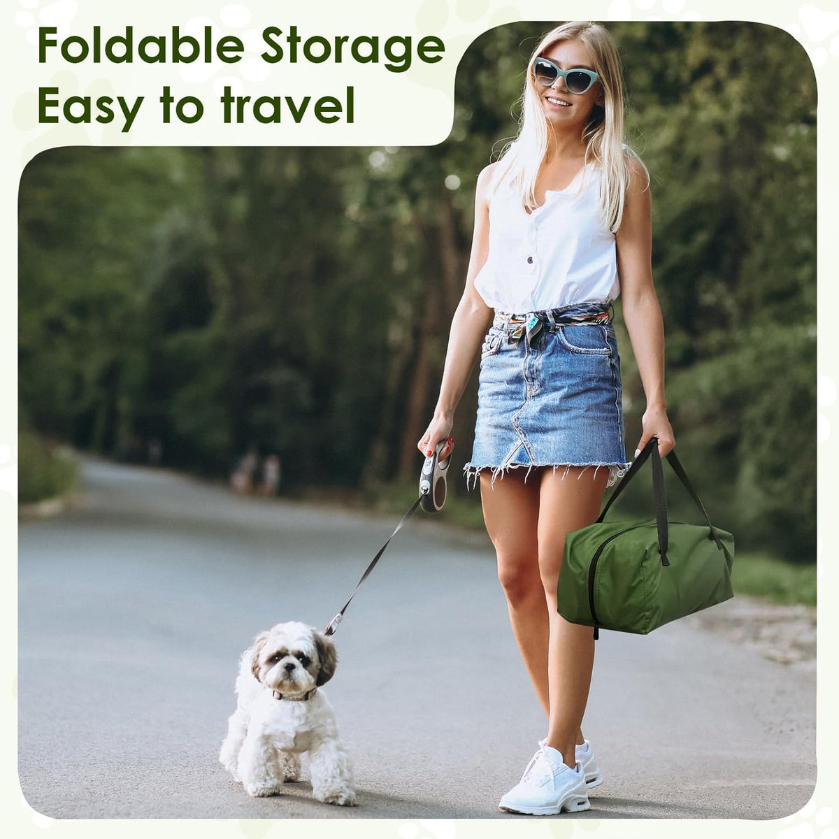 24 Inch Collapsible Soft Dog Crate for Small Dogs, Travel Dog Crate Bule