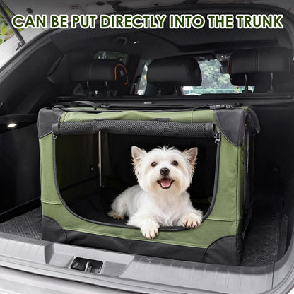 24 Inch Collapsible Soft Dog Crate for Small Dogs, Travel Dog Crate Bule