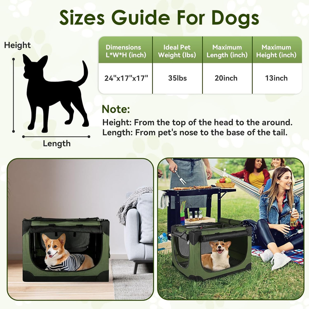 24 Inch Collapsible Soft Dog Crate for Small Dogs, Travel Dog Crate Bule