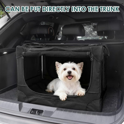 24 Inch Collapsible Soft Dog Crate for Small Dogs, Travel Dog Crate Bule
