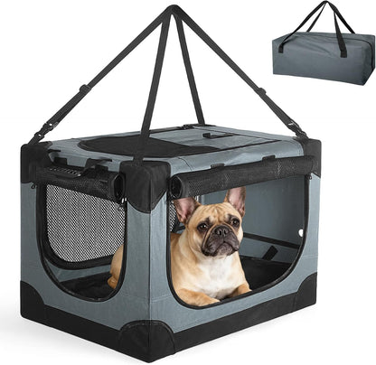 24 Inch Collapsible Soft Dog Crate for Small Dogs, Travel Dog Crate Bule