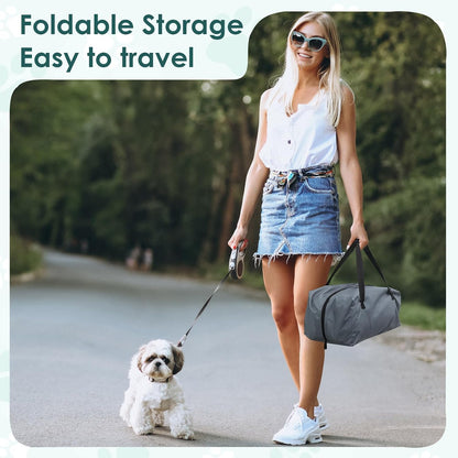 24 Inch Collapsible Soft Dog Crate for Small Dogs, Travel Dog Crate Bule