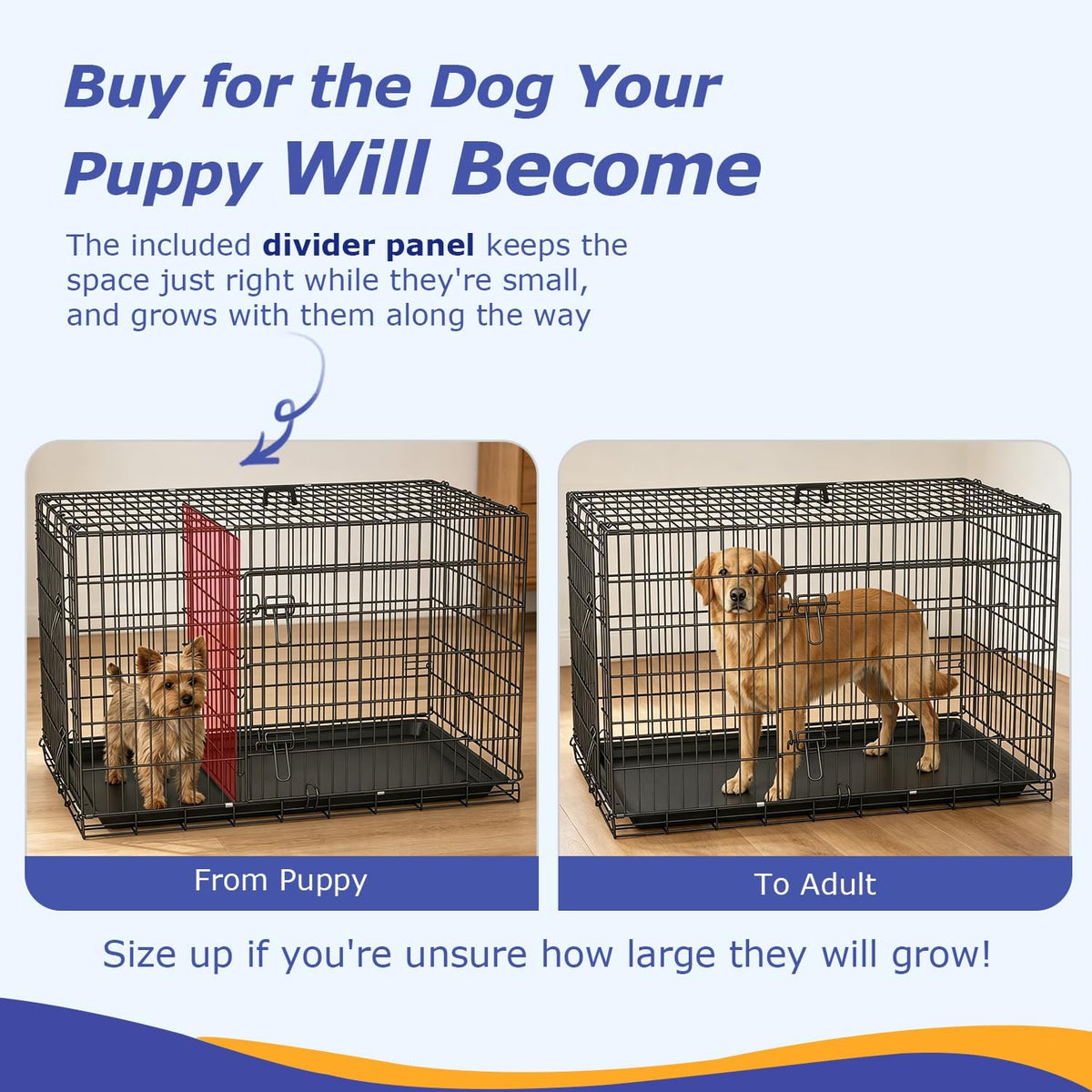 48" Foldable Metal Dog Crate | Dark Black | Cage for XL Dogs