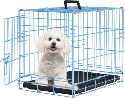 48" Foldable Metal Dog Crate | Dark Black | Cage for XL Dogs