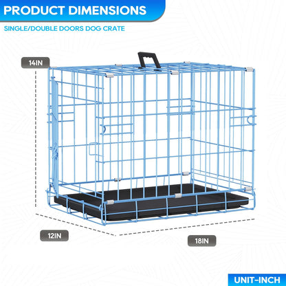 48" Foldable Metal Dog Crate | Dark Black | Cage for XL Dogs
