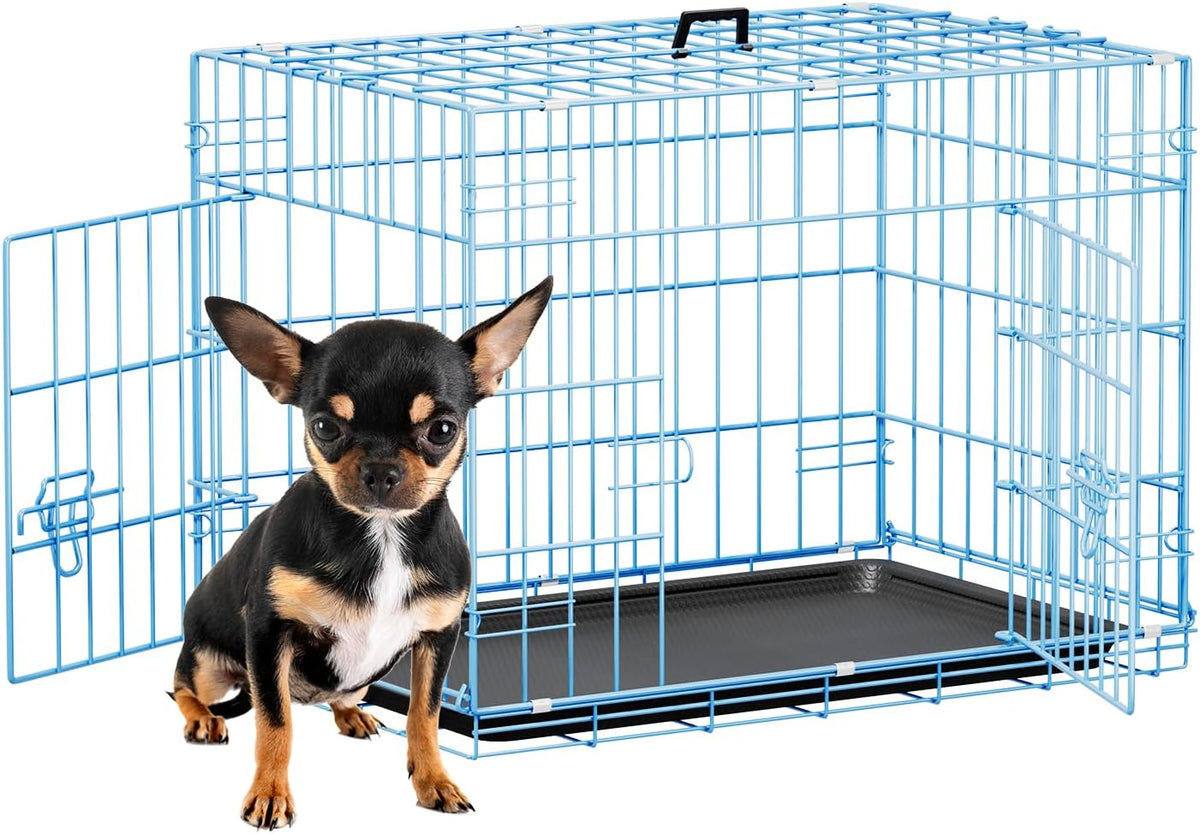 48" Foldable Metal Dog Crate | Dark Black | Cage for XL Dogs