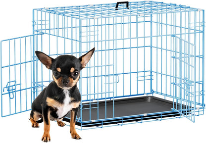 48" Foldable Metal Dog Crate | Dark Black | Cage for XL Dogs