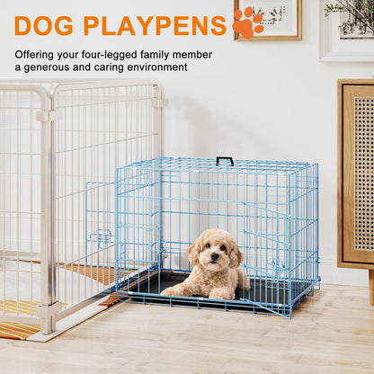48" Foldable Metal Dog Crate | Dark Black | Cage for XL Dogs