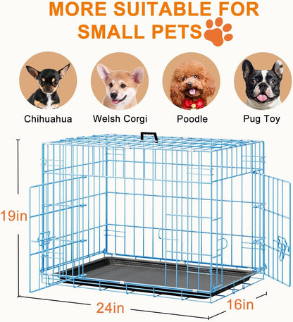 48" Foldable Metal Dog Crate | Dark Black | Cage for XL Dogs