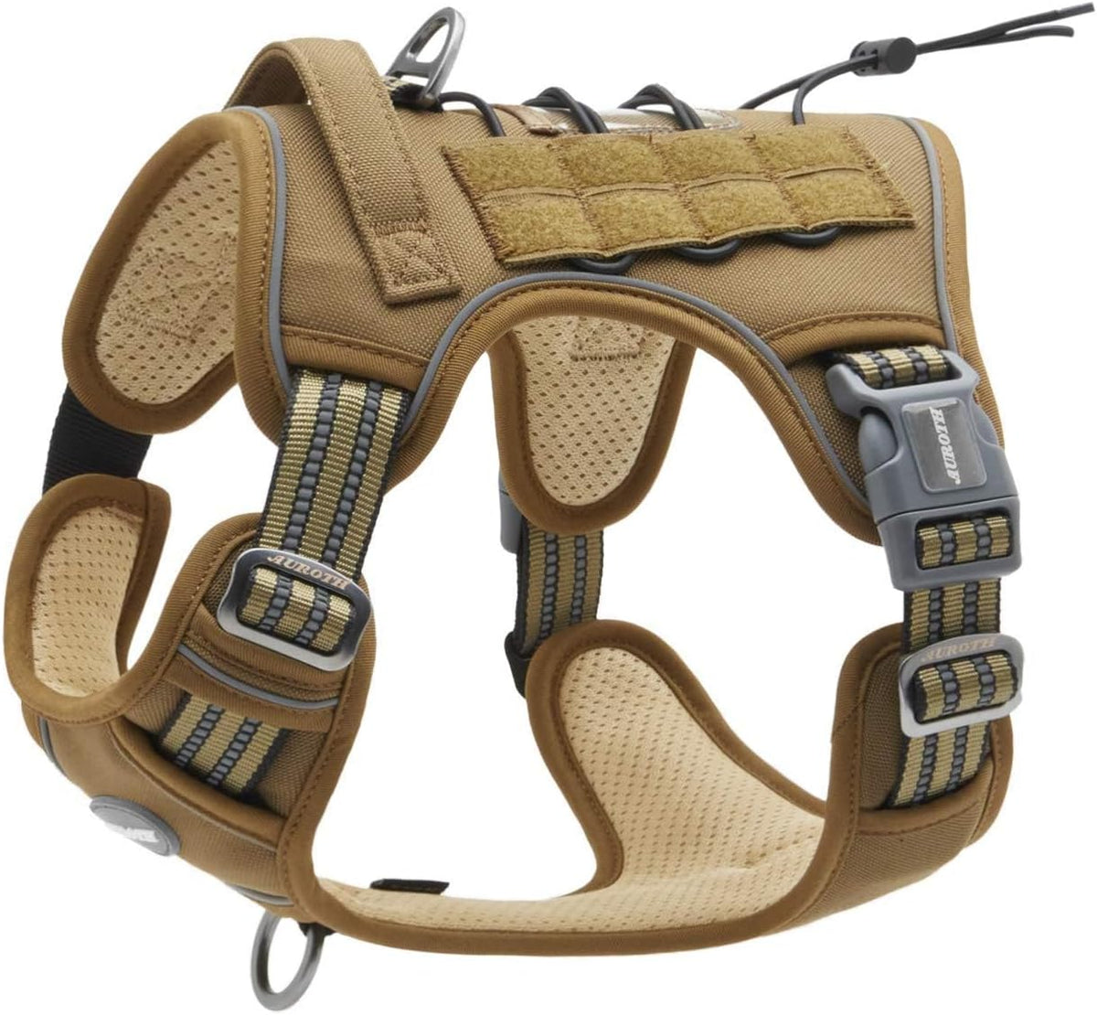 Auroth Tactical Dog Harness for Large Dogs No Pull Adjustable Pet Harness Reflective K9 Working Training Easy Control Pet Vest Military Service Dog Harnesses Army Yellow L | Easy Control with handle, Adjustable, Reflective, Military K9, for German