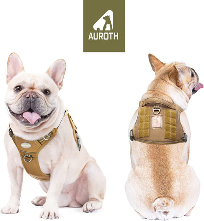 Auroth Tactical Dog Harness for Large Dogs No Pull Adjustable Pet Harness Reflective K9 Working Training Easy Control Pet Vest Military Service Dog Harnesses Army Yellow L | Easy Control with handle, Adjustable, Reflective, Military K9, for German