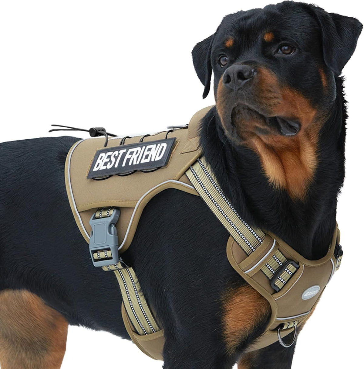 Auroth Tactical Dog Harness for Large Dogs No Pull Adjustable Pet Harness Reflective K9 Working Training Easy Control Pet Vest Military Service Dog Harnesses Army Yellow L | Easy Control with handle, Adjustable, Reflective, Military K9, for German