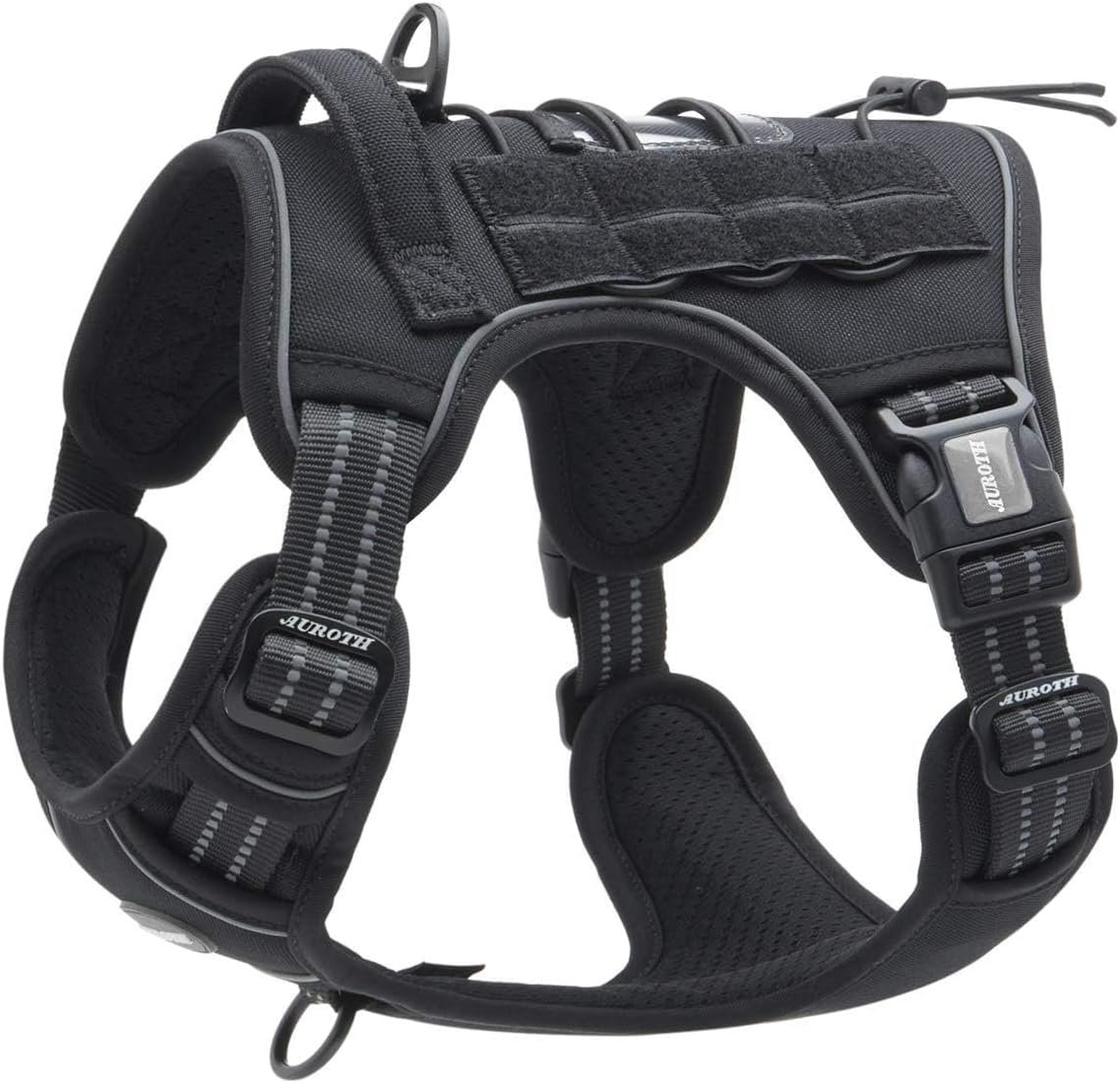 Auroth Tactical Dog Harness for Large Dogs No Pull Adjustable Pet Harness Reflective K9 Working Training Easy Control Pet Vest Military Service Dog Harnesses Army Yellow L | Easy Control with handle, Adjustable, Reflective, Military K9, for German