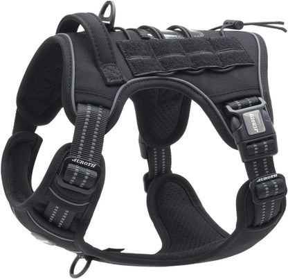 Auroth Tactical Dog Harness for Large Dogs No Pull Adjustable Pet Harness Reflective K9 Working Training Easy Control Pet Vest Military Service Dog Harnesses Army Yellow L | Easy Control with handle, Adjustable, Reflective, Military K9, for German