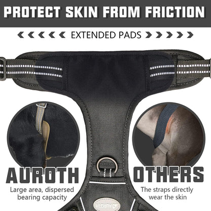 Auroth Tactical Dog Harness for Large Dogs No Pull Adjustable Pet Harness Reflective K9 Working Training Easy Control Pet Vest Military Service Dog Harnesses Army Yellow L | Easy Control with handle, Adjustable, Reflective, Military K9, for German
