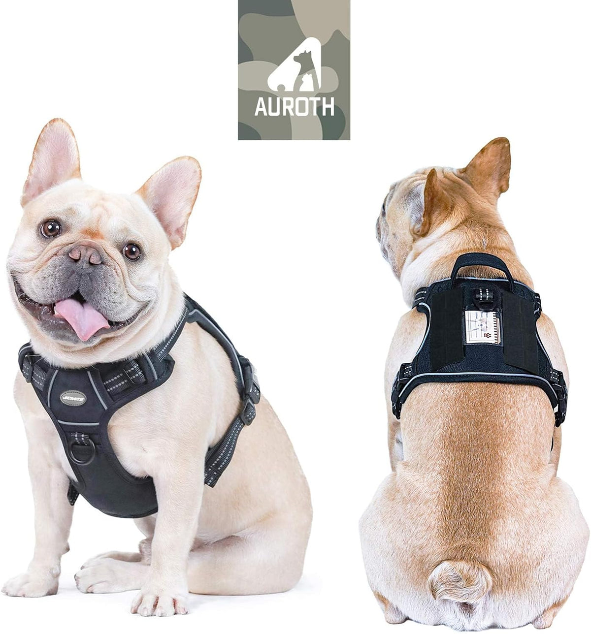 Auroth Tactical Dog Harness for Large Dogs No Pull Adjustable Pet Harness Reflective K9 Working Training Easy Control Pet Vest Military Service Dog Harnesses Army Yellow L | Easy Control with handle, Adjustable, Reflective, Military K9, for German