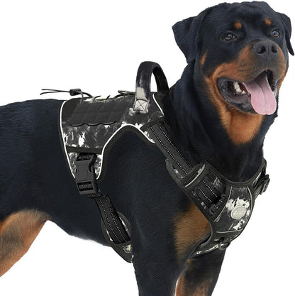 Auroth Tactical Dog Harness for Large Dogs No Pull Adjustable Pet Harness Reflective K9 Working Training Easy Control Pet Vest Military Service Dog Harnesses Army Yellow L | Easy Control with handle, Adjustable, Reflective, Military K9, for German
