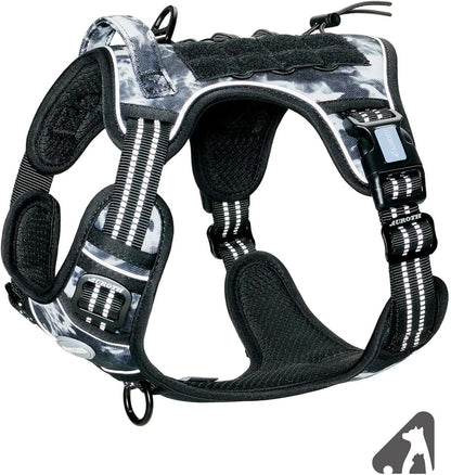 Auroth Tactical Dog Harness for Large Dogs No Pull Adjustable Pet Harness Reflective K9 Working Training Easy Control Pet Vest Military Service Dog Harnesses Army Yellow L | Easy Control with handle, Adjustable, Reflective, Military K9, for German