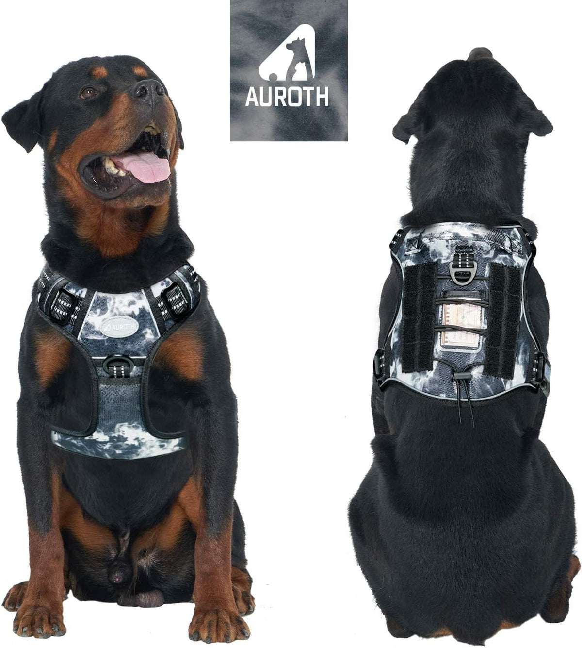 Auroth Tactical Dog Harness for Large Dogs No Pull Adjustable Pet Harness Reflective K9 Working Training Easy Control Pet Vest Military Service Dog Harnesses Army Yellow L | Easy Control with handle, Adjustable, Reflective, Military K9, for German