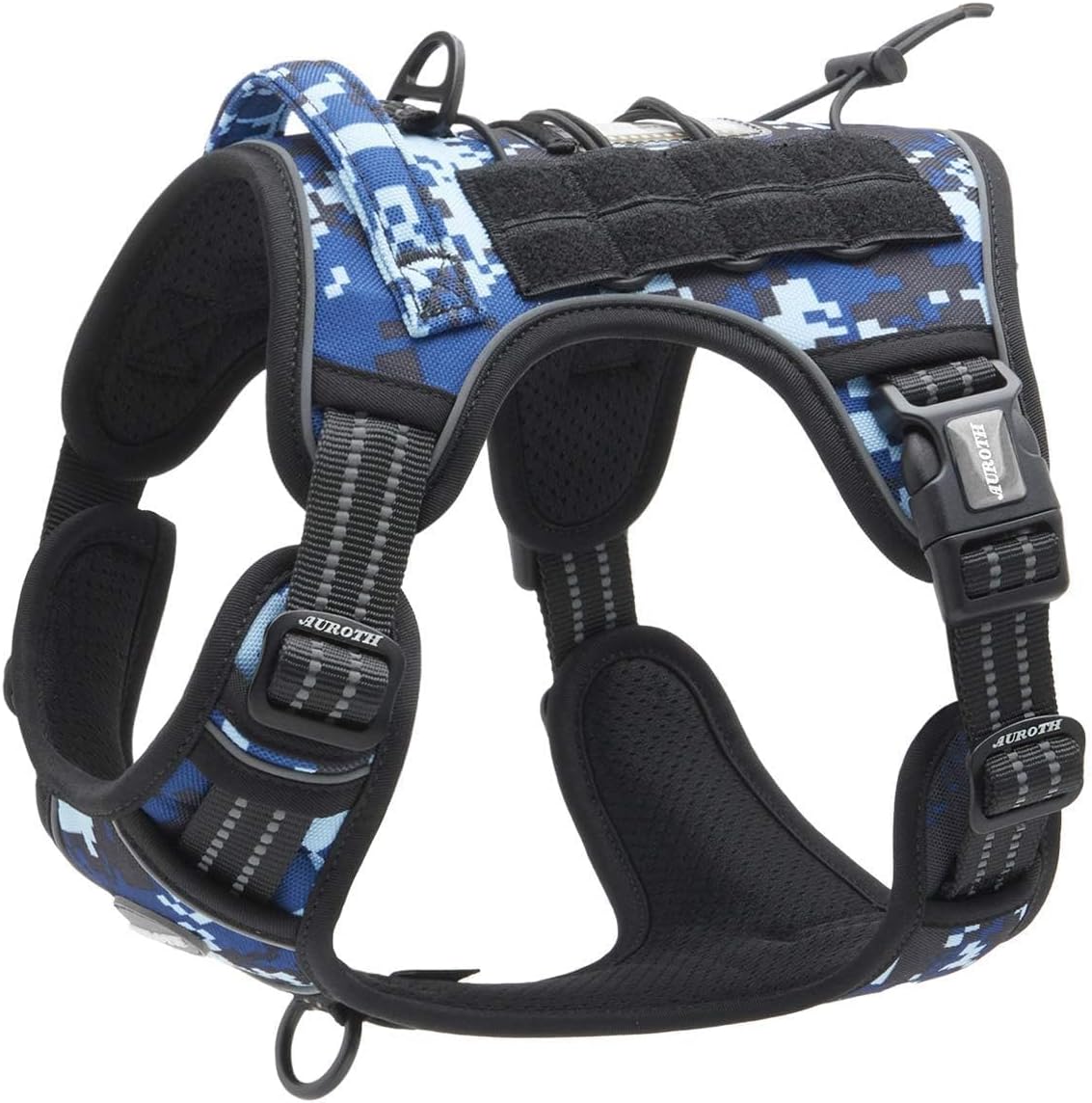 Auroth Tactical Dog Harness for Large Dogs No Pull Adjustable Pet Harness Reflective K9 Working Training Easy Control Pet Vest Military Service Dog Harnesses Army Yellow L | Easy Control with handle, Adjustable, Reflective, Military K9, for German