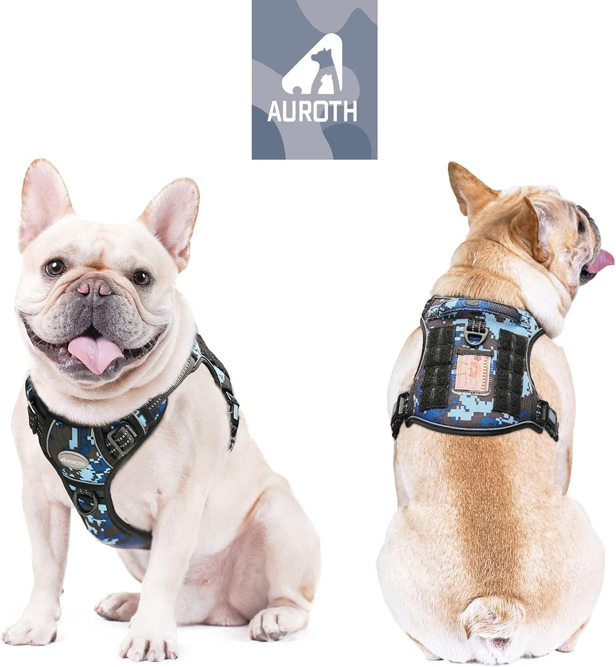 Auroth Tactical Dog Harness for Large Dogs No Pull Adjustable Pet Harness Reflective K9 Working Training Easy Control Pet Vest Military Service Dog Harnesses Army Yellow L | Easy Control with handle, Adjustable, Reflective, Military K9, for German