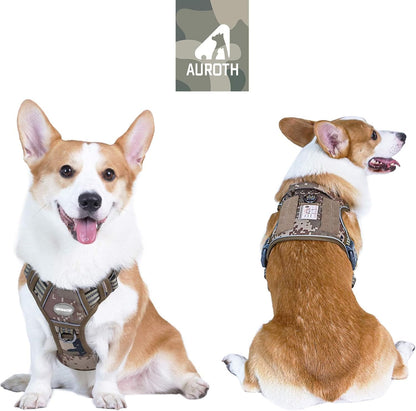 Auroth Tactical Dog Harness for Large Dogs No Pull Adjustable Pet Harness Reflective K9 Working Training Easy Control Pet Vest Military Service Dog Harnesses Army Yellow L | Easy Control with handle, Adjustable, Reflective, Military K9, for German