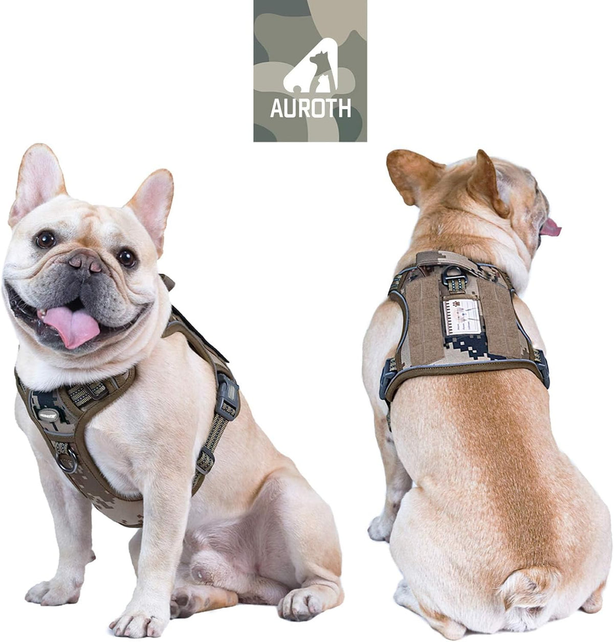 Auroth Tactical Dog Harness for Large Dogs No Pull Adjustable Pet Harness Reflective K9 Working Training Easy Control Pet Vest Military Service Dog Harnesses Army Yellow L | Easy Control with handle, Adjustable, Reflective, Military K9, for German