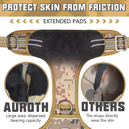 Auroth Tactical Dog Harness for Large Dogs No Pull Adjustable Pet Harness Reflective K9 Working Training Easy Control Pet Vest Military Service Dog Harnesses Army Yellow L | Easy Control with handle, Adjustable, Reflective, Military K9, for German
