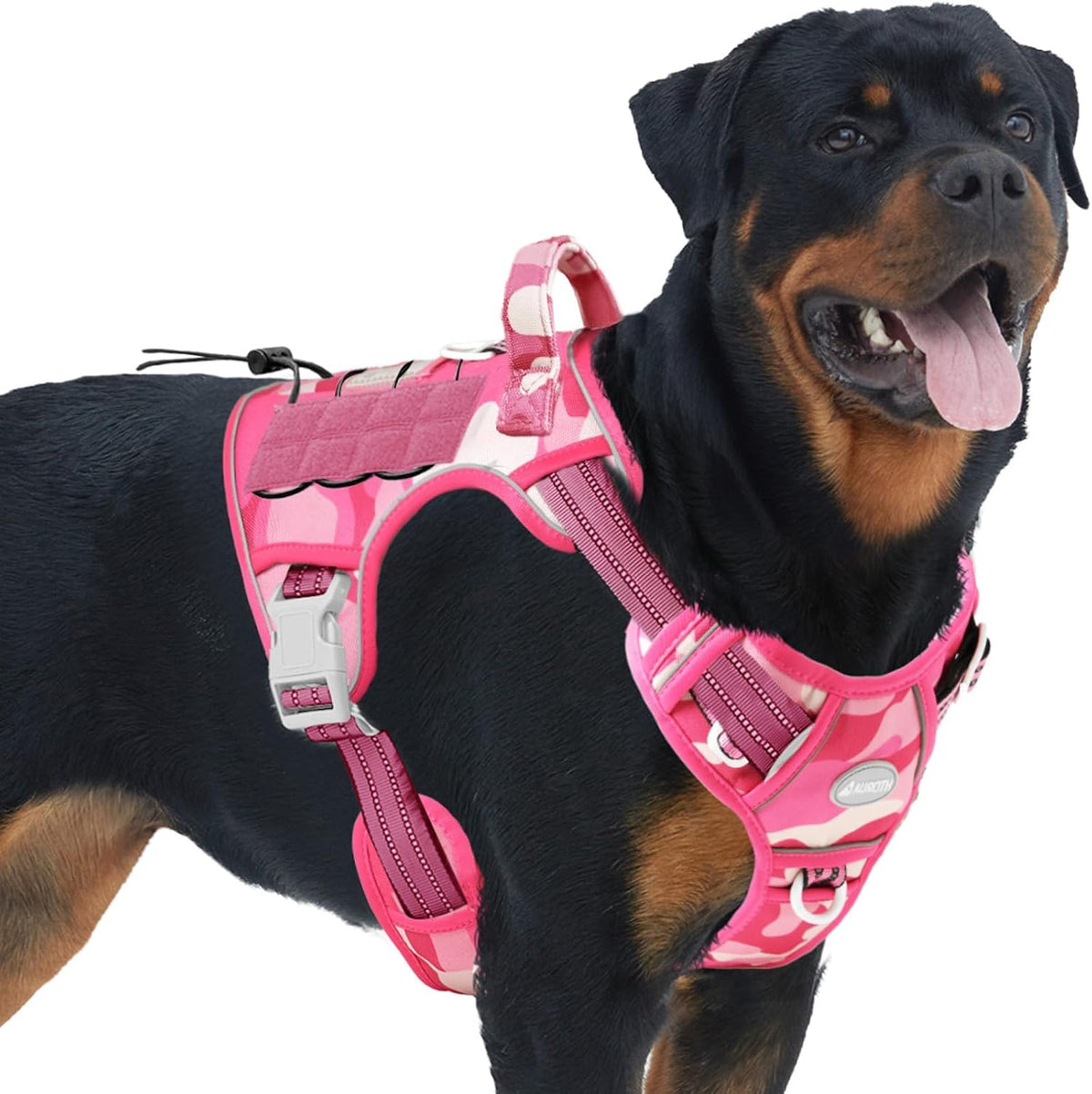 Auroth Tactical Dog Harness for Large Dogs No Pull Adjustable Pet Harness Reflective K9 Working Training Easy Control Pet Vest Military Service Dog Harnesses Army Yellow L | Easy Control with handle, Adjustable, Reflective, Military K9, for German