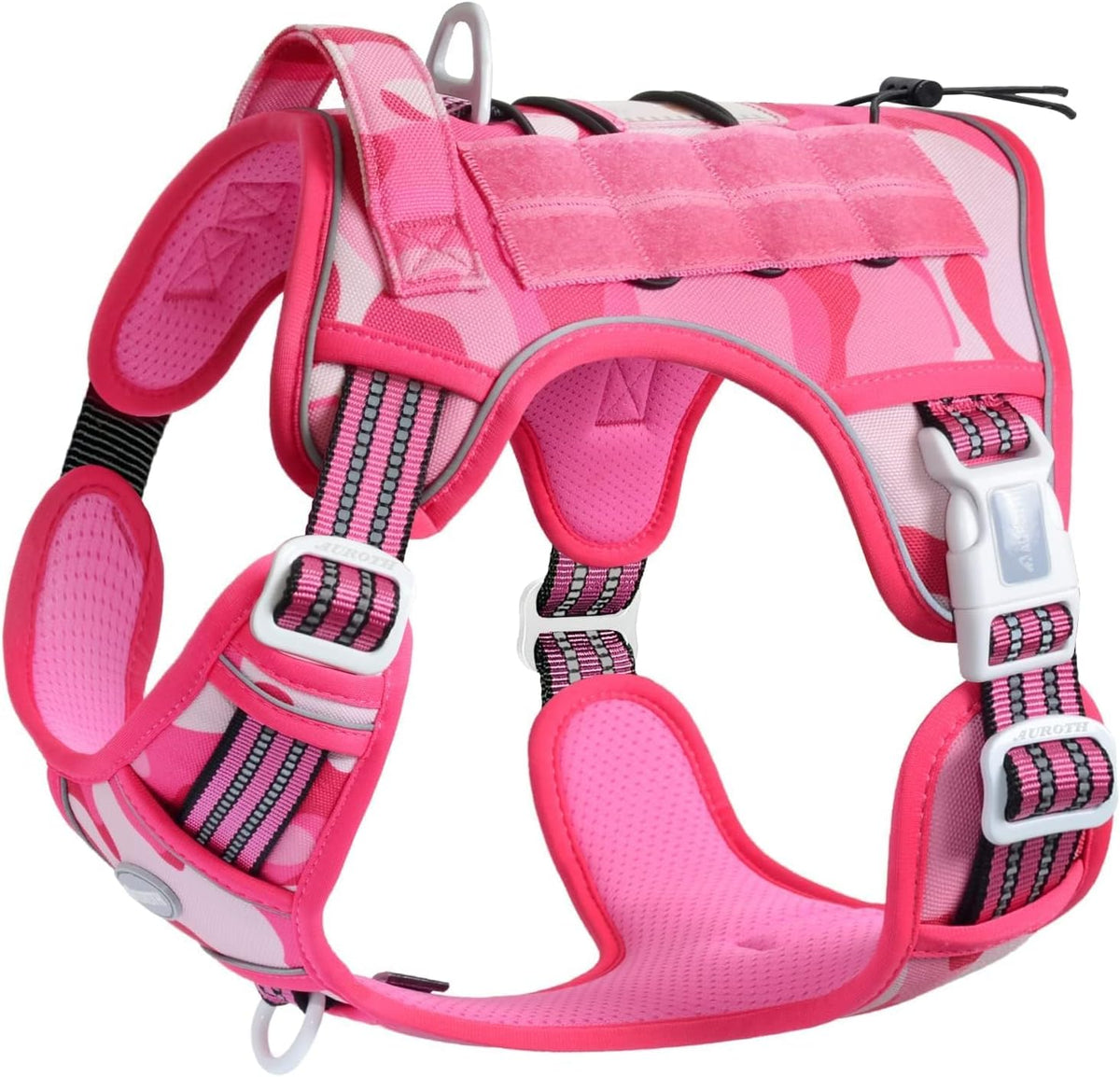 Auroth Tactical Dog Harness for Large Dogs No Pull Adjustable Pet Harness Reflective K9 Working Training Easy Control Pet Vest Military Service Dog Harnesses Army Yellow L | Easy Control with handle, Adjustable, Reflective, Military K9, for German