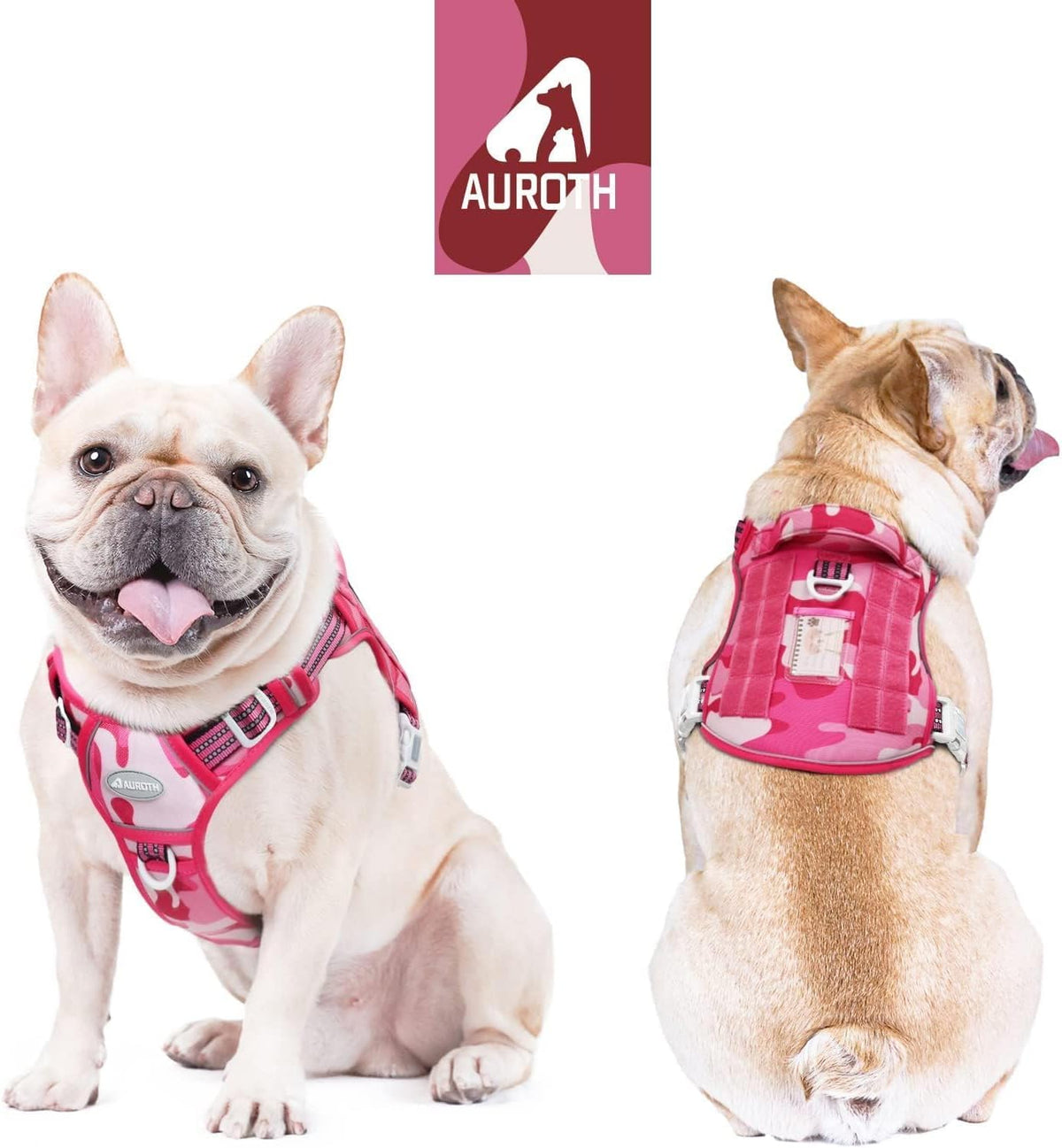 Auroth Tactical Dog Harness for Large Dogs No Pull Adjustable Pet Harness Reflective K9 Working Training Easy Control Pet Vest Military Service Dog Harnesses Army Yellow L | Easy Control with handle, Adjustable, Reflective, Military K9, for German