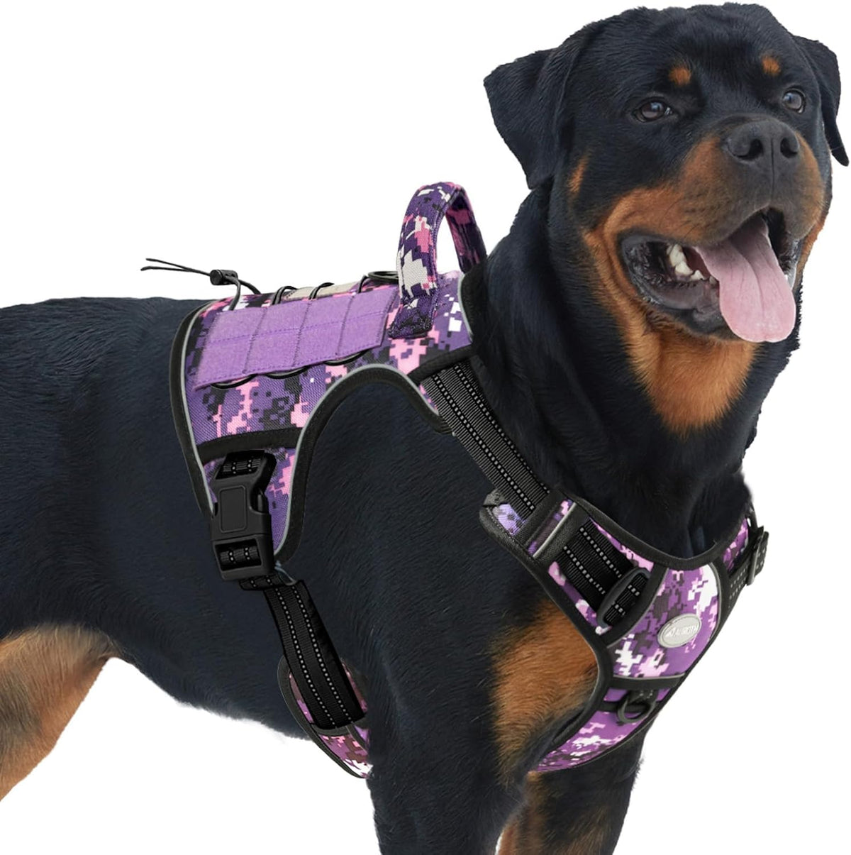Auroth Tactical Dog Harness for Large Dogs No Pull Adjustable Pet Harness Reflective K9 Working Training Easy Control Pet Vest Military Service Dog Harnesses Army Yellow L | Easy Control with handle, Adjustable, Reflective, Military K9, for German