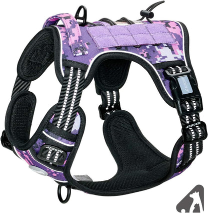 Auroth Tactical Dog Harness for Large Dogs No Pull Adjustable Pet Harness Reflective K9 Working Training Easy Control Pet Vest Military Service Dog Harnesses Army Yellow L | Easy Control with handle, Adjustable, Reflective, Military K9, for German