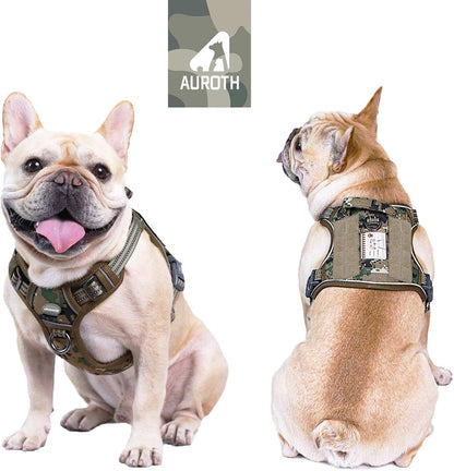 Auroth Tactical Dog Harness for Large Dogs No Pull Adjustable Pet Harness Reflective K9 Working Training Easy Control Pet Vest Military Service Dog Harnesses Army Yellow L | Easy Control with handle, Adjustable, Reflective, Military K9, for German