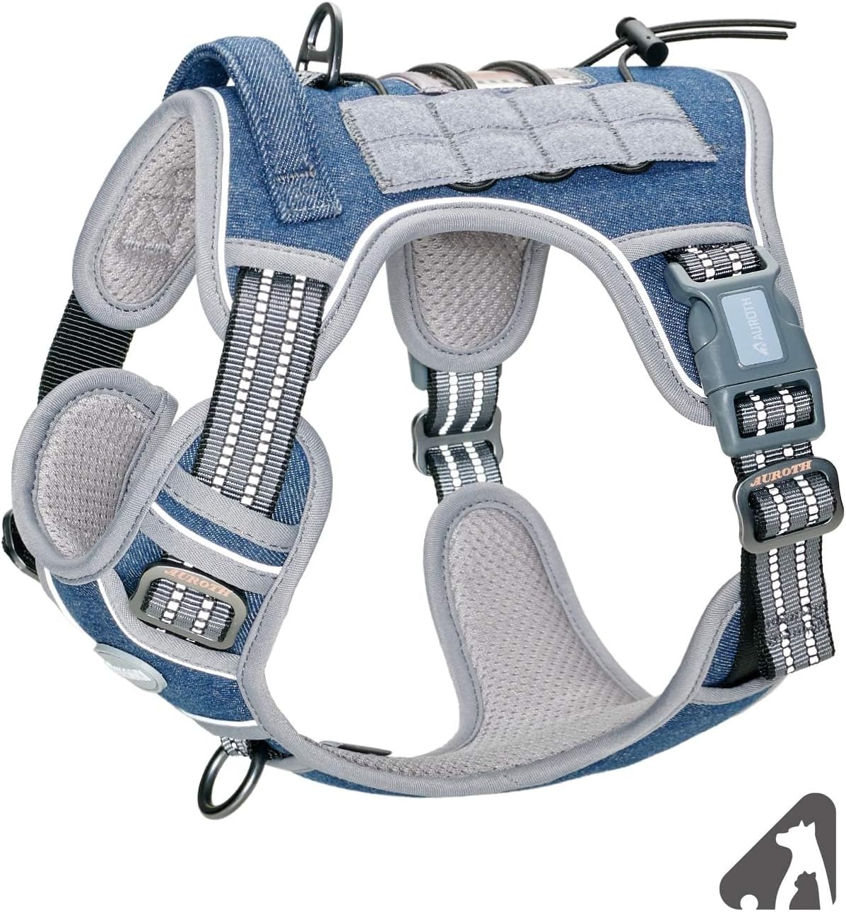Auroth Tactical Dog Harness for Large Dogs No Pull Adjustable Pet Harness Reflective K9 Working Training Easy Control Pet Vest Military Service Dog Harnesses Army Yellow L | Easy Control with handle, Adjustable, Reflective, Military K9, for German