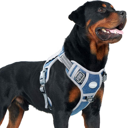 Auroth Tactical Dog Harness for Large Dogs No Pull Adjustable Pet Harness Reflective K9 Working Training Easy Control Pet Vest Military Service Dog Harnesses Army Yellow L | Easy Control with handle, Adjustable, Reflective, Military K9, for German