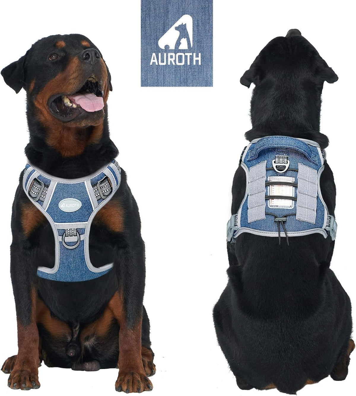 Auroth Tactical Dog Harness for Large Dogs No Pull Adjustable Pet Harness Reflective K9 Working Training Easy Control Pet Vest Military Service Dog Harnesses Army Yellow L | Easy Control with handle, Adjustable, Reflective, Military K9, for German