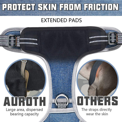 Auroth Tactical Dog Harness for Large Dogs No Pull Adjustable Pet Harness Reflective K9 Working Training Easy Control Pet Vest Military Service Dog Harnesses Army Yellow L | Easy Control with handle, Adjustable, Reflective, Military K9, for German