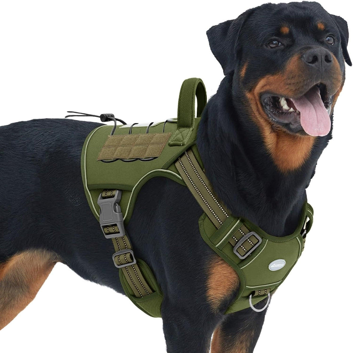 Auroth Tactical Dog Harness for Large Dogs No Pull Adjustable Pet Harness Reflective K9 Working Training Easy Control Pet Vest Military Service Dog Harnesses Army Yellow L | Easy Control with handle, Adjustable, Reflective, Military K9, for German
