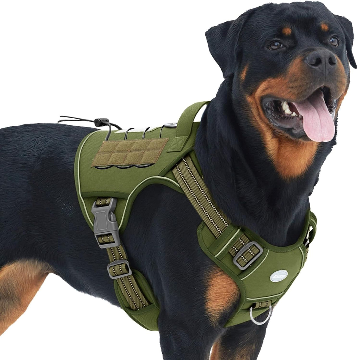 Auroth Tactical Dog Harness for Large Dogs No Pull Adjustable Pet Harness Reflective K9 Working Training Easy Control Pet Vest Military Service Dog Harnesses Army Yellow L | Easy Control with handle, Adjustable, Reflective, Military K9, for German