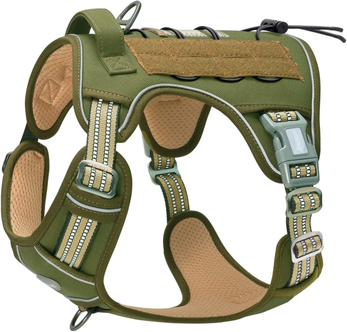 Auroth Tactical Dog Harness for Large Dogs No Pull Adjustable Pet Harness Reflective K9 Working Training Easy Control Pet Vest Military Service Dog Harnesses Army Yellow L | Easy Control with handle, Adjustable, Reflective, Military K9, for German